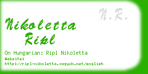 nikoletta ripl business card